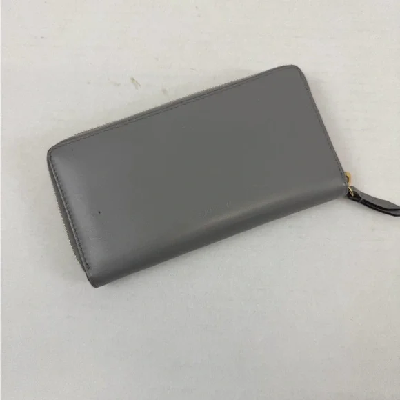 Gucci Guccissima Bow Zip-Around Wallet Gray Leather GG Logo - Picture 3 of 9